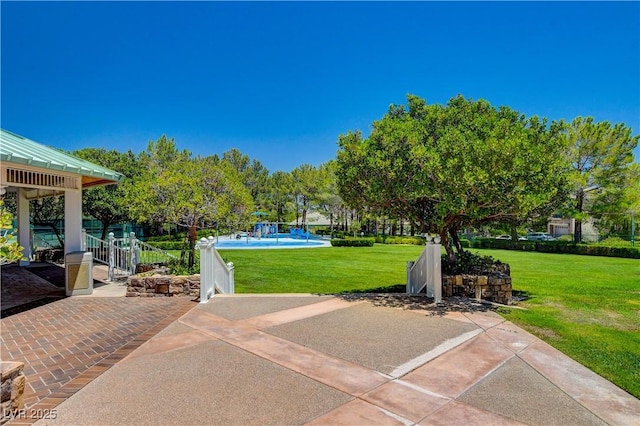 729 Sir James Bridge Way, Las Vegas, NV 89145 - view of patio featuring a swimming pool