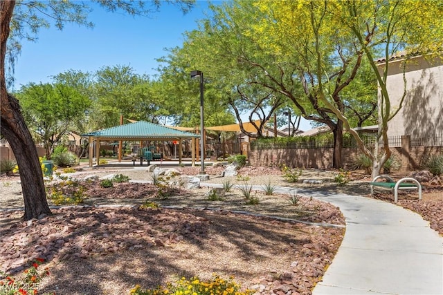 6049 Paddleboat St, North Las Vegas, NV 89031 - view of yard with a gazebo and fence