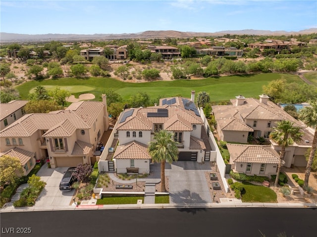 11453 Glowing Sunset Ln, Las Vegas, NV 89135 - aerial perspective of suburban area featuring mountains and a local golf course