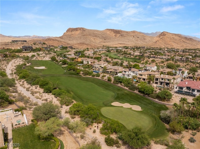11453 Glowing Sunset Ln, Las Vegas, NV 89135 - aerial overview of property's location featuring a mountainous background, a local golf course, and nearby suburban area