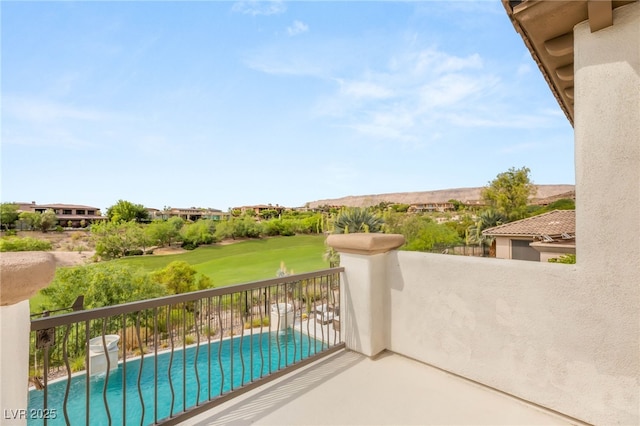 11453 Glowing Sunset Ln, Las Vegas, NV 89135 - balcony with view of pool and view of golf course