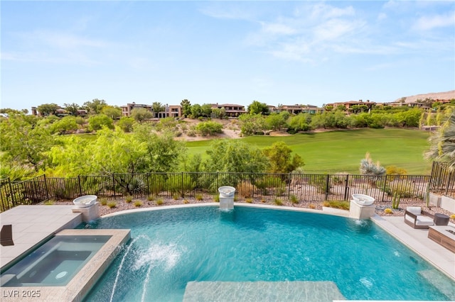 11453 Glowing Sunset Ln, Las Vegas, NV 89135 - view of pool featuring a fenced backyard, golf course view, and a patio
