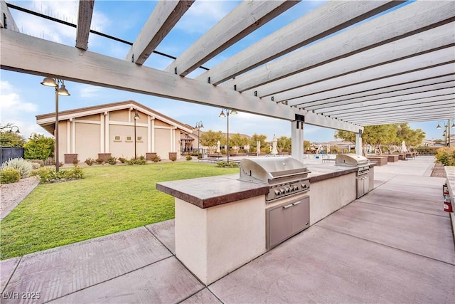 720 Webber Park St, Henderson, NV 89011 - view of patio / terrace with a grill, an outdoor kitchen, and a pergola