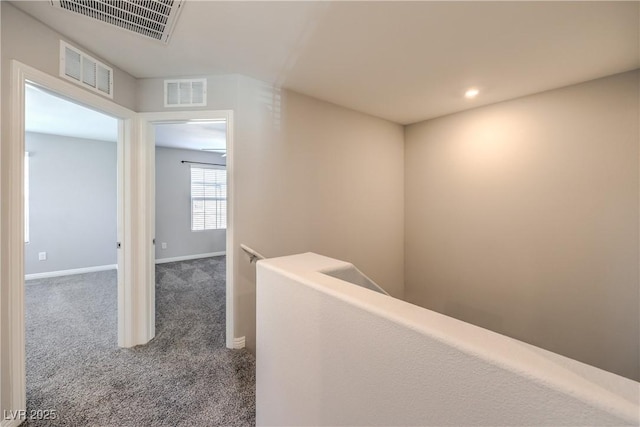 1201 Seaboard Ct, Henderson, NV 89002 - hall with carpet, baseboards, recessed lighting, and an upstairs landing
