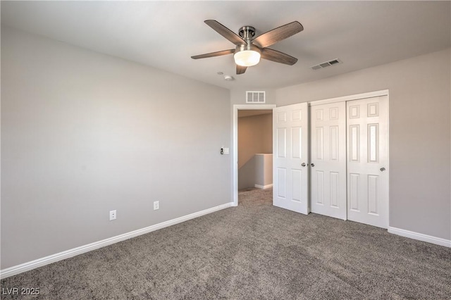 1201 Seaboard Ct, Henderson, NV 89002 - unfurnished bedroom with carpet, baseboards, a closet, and a ceiling fan