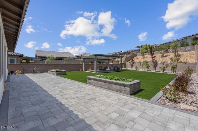 view of patio featuring a gazebo