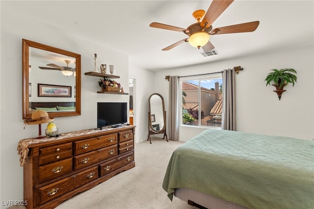9522 Arrowhead Falls Ct, Las Vegas, NV 89148 - bedroom featuring light carpet and a ceiling fan
