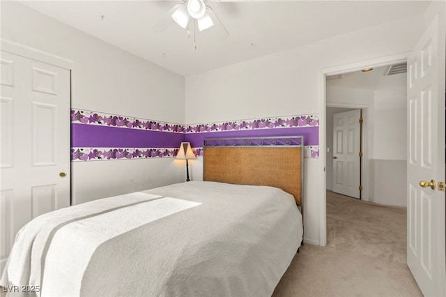 9522 Arrowhead Falls Ct, Las Vegas, NV 89148 - bedroom with light colored carpet and a ceiling fan