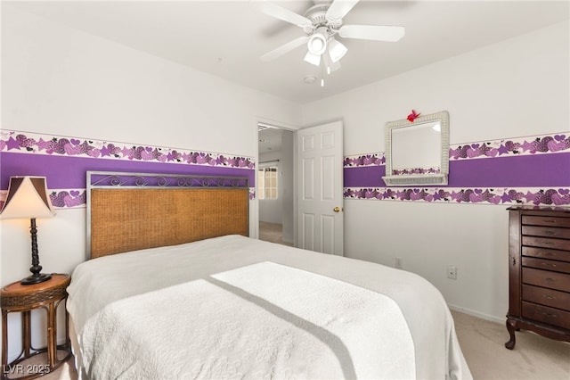 9522 Arrowhead Falls Ct, Las Vegas, NV 89148 - bedroom with light carpet and a ceiling fan