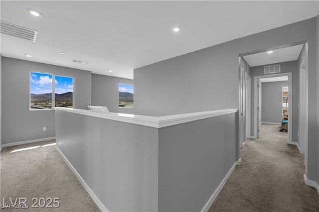 3192 Timorasso Ave, Henderson, NV 89044 - hallway featuring carpet, an upstairs landing, recessed lighting, and baseboards