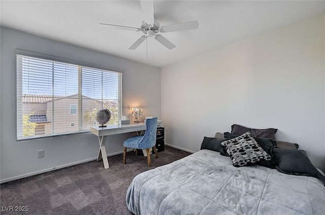 8164 Golden Cholla Ave, Las Vegas, NV 89179 - bedroom featuring carpet floors, baseboards, and a ceiling fan