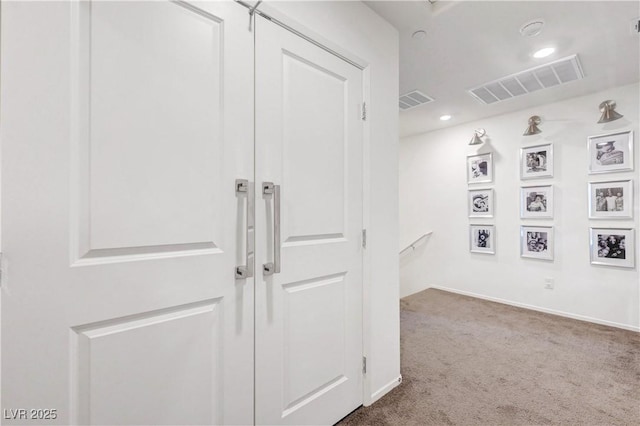 1125 Meadow Sparrow Pl, Henderson, NV 89011 - corridor featuring dark carpet and an upstairs landing