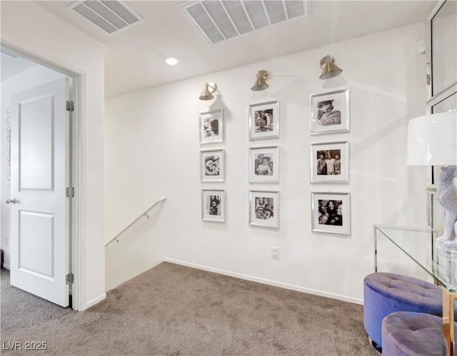 1125 Meadow Sparrow Pl, Henderson, NV 89011 - hall featuring carpet floors, an upstairs landing, and baseboards