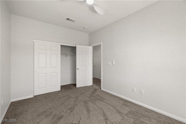 4607 El Camino Cabos Dr, Las Vegas, NV 89147 - unfurnished bedroom with carpet floors, baseboards, a closet, and a ceiling fan
