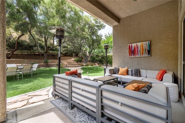 801 Aquitaine Ct, Las Vegas, NV 89145 - view of patio / terrace with an outdoor hangout area