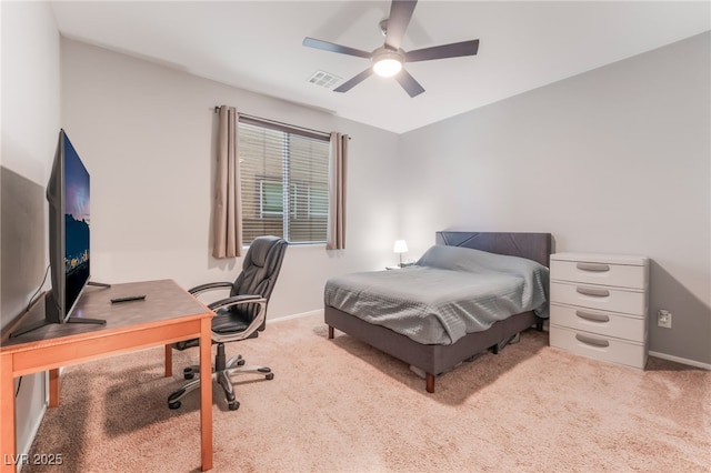 4524 Stardusk Falls Ave, North Las Vegas, NV 89084 - bedroom with carpet floors, an office area, baseboards, and ceiling fan