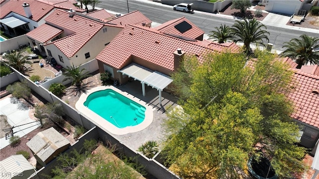 608 Blooming View Ave, North Las Vegas, NV 89032 - view from above of property with a pool