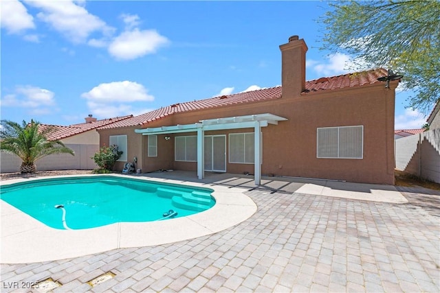 608 Blooming View Ave, North Las Vegas, NV 89032 - view of swimming pool featuring a pergola, a fenced backyard, and a patio area