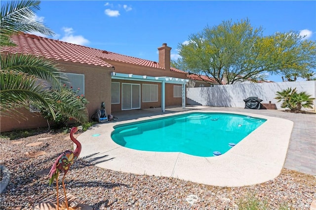 608 Blooming View Ave, North Las Vegas, NV 89032 - view of pool with a fenced backyard and a patio