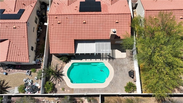 608 Blooming View Ave, North Las Vegas, NV 89032 - aerial view of property and surrounding area featuring a pool