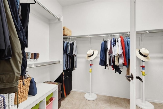 view of walk in closet