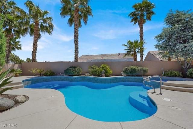 view of pool featuring a fenced backyard