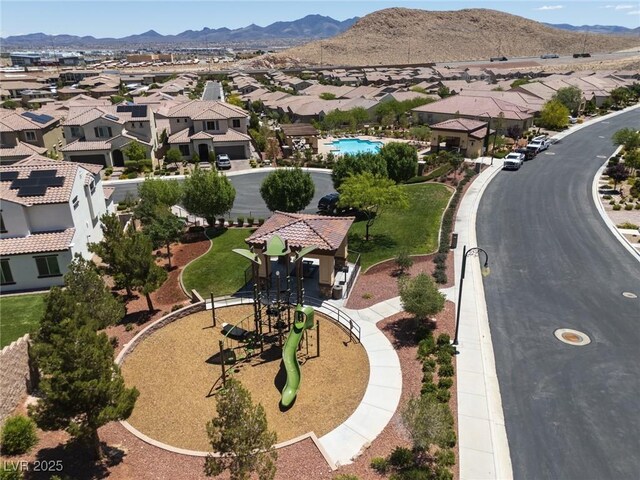 12844 New Providence St, Las Vegas, NV 89141 - aerial perspective of suburban area featuring a mountain backdrop