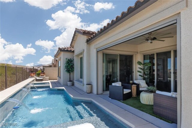 12844 New Providence St, Las Vegas, NV 89141 - view of swimming pool with a fenced backyard and a patio area