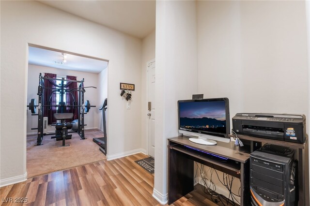 184 Cullerton St, Las Vegas, NV 89148 - office area with wood finished floors, baseboards, and carpet