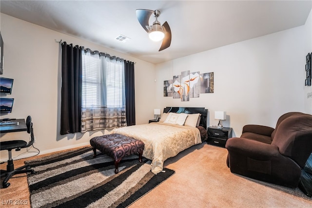 184 Cullerton St, Las Vegas, NV 89148 - carpeted bedroom with an office area, a ceiling fan, and baseboards