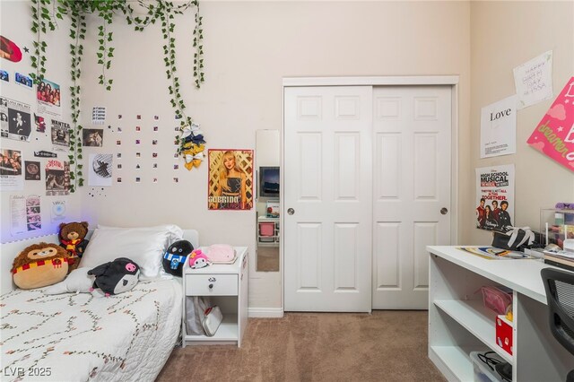 184 Cullerton St, Las Vegas, NV 89148 - bedroom with carpet flooring, a closet, and baseboards