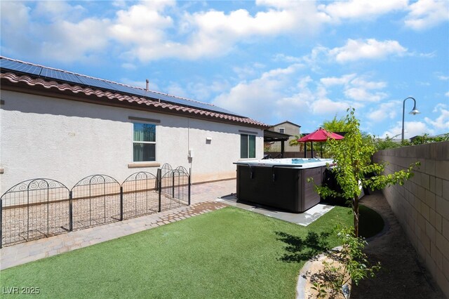 184 Cullerton St, Las Vegas, NV 89148 - view of yard with a hot tub and a patio