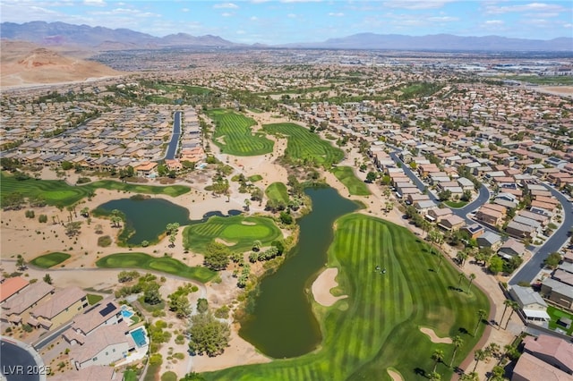184 Cullerton St, Las Vegas, NV 89148 - aerial view of property's location with nearby suburban area, a water and mountain view, and a golf club