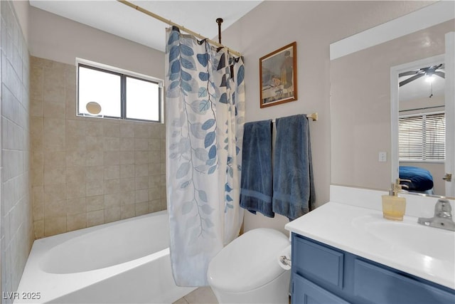 5884 Deer Valley Dr, Las Vegas, NV 89156 - full bathroom featuring shower / tub combo, vanity, toilet, and ensuite bathroom