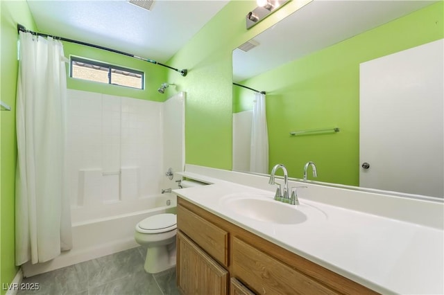9753 Villa Lorena Ave, Las Vegas, NV 89147 - full bathroom featuring toilet, vanity, and shower / tub combo with curtain