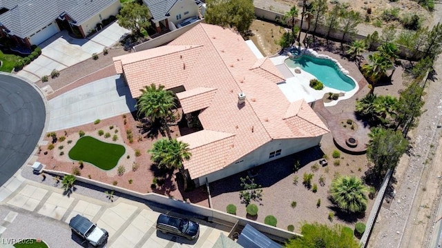 7540 Crystal Cave Dr, Las Vegas, NV 89117 - aerial view of property and surrounding area featuring a pool