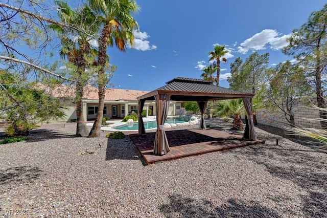 7540 Crystal Cave Dr, Las Vegas, NV 89117 - view of yard with a gazebo, an outdoor pool, and a patio area