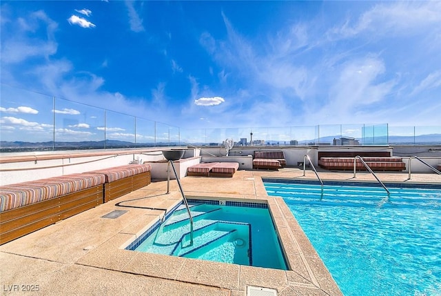 150 Las Vegas Blvd Unit 2016, North Las Vegas, NV 89101 - view of swimming pool featuring a hot tub, fence, and a patio area