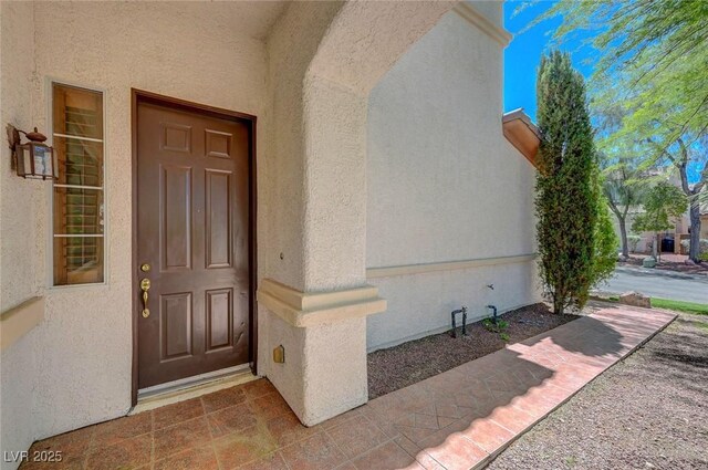 11444 Steponia Bay St, Las Vegas, NV 89141 - property entrance with stucco siding