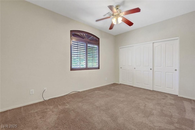 11444 Steponia Bay St, Las Vegas, NV 89141 - unfurnished bedroom featuring carpet floors, baseboards, a closet, and a ceiling fan