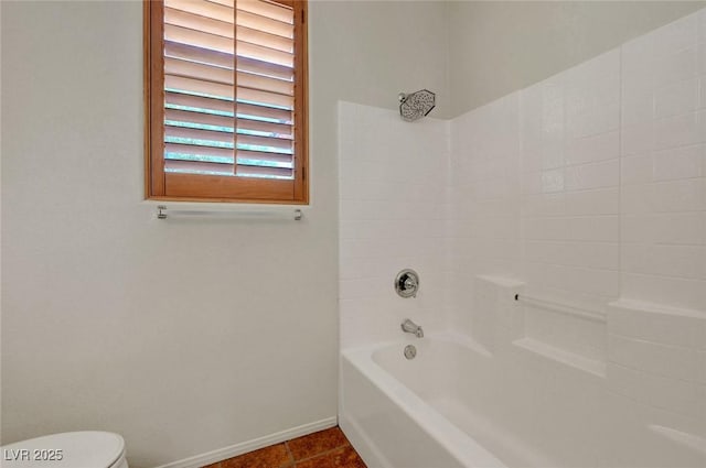 11444 Steponia Bay St, Las Vegas, NV 89141 - full bathroom featuring baseboards, toilet, tile patterned flooring, and shower / washtub combination