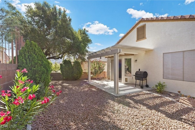2158 Indigo Creek Ave, Henderson, NV 89012 - fenced backyard with a pergola and a patio area