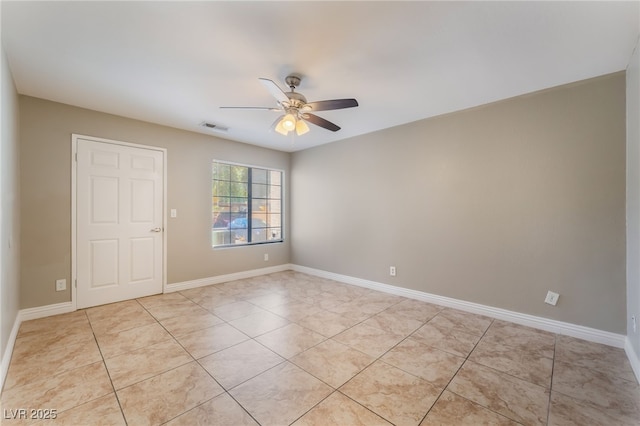 2700 N Rainbow Blvd Unit 1080, Las Vegas, NV 89108 - empty room featuring a ceiling fan, light tile patterned flooring, and baseboards