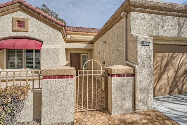 2520 Palmridge Dr, Las Vegas, NV 89134 - entrance to property with a tile roof and stucco siding