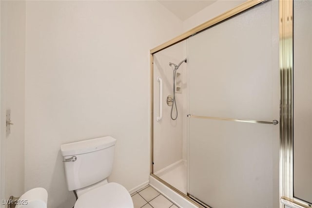 2520 Palmridge Dr, Las Vegas, NV 89134 - full bathroom featuring toilet, a shower stall, and tile patterned floors