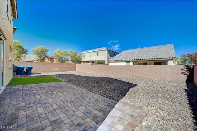 view of patio featuring a fenced backyard