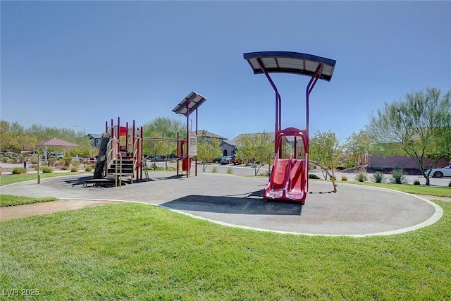communal playground with a yard