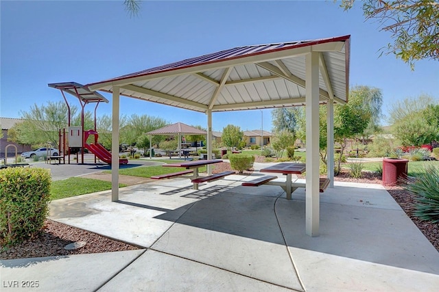 view of property's community with a gazebo