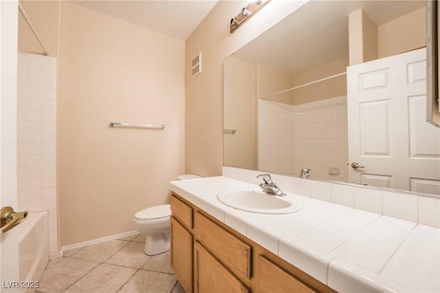 1050 E Cactus Ave Unit 1128, Las Vegas, NV 89183 - full bath with toilet, tile patterned flooring, vanity, shower / bathtub combination, and baseboards