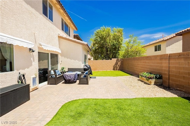 8717 Early Horizon Dr, Las Vegas, NV 89178 - view of yard featuring an outdoor living space and a patio